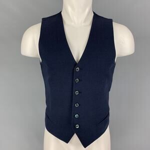 ROYAL ROW Size 36 Navy Wool Cotton V-Neck Vest